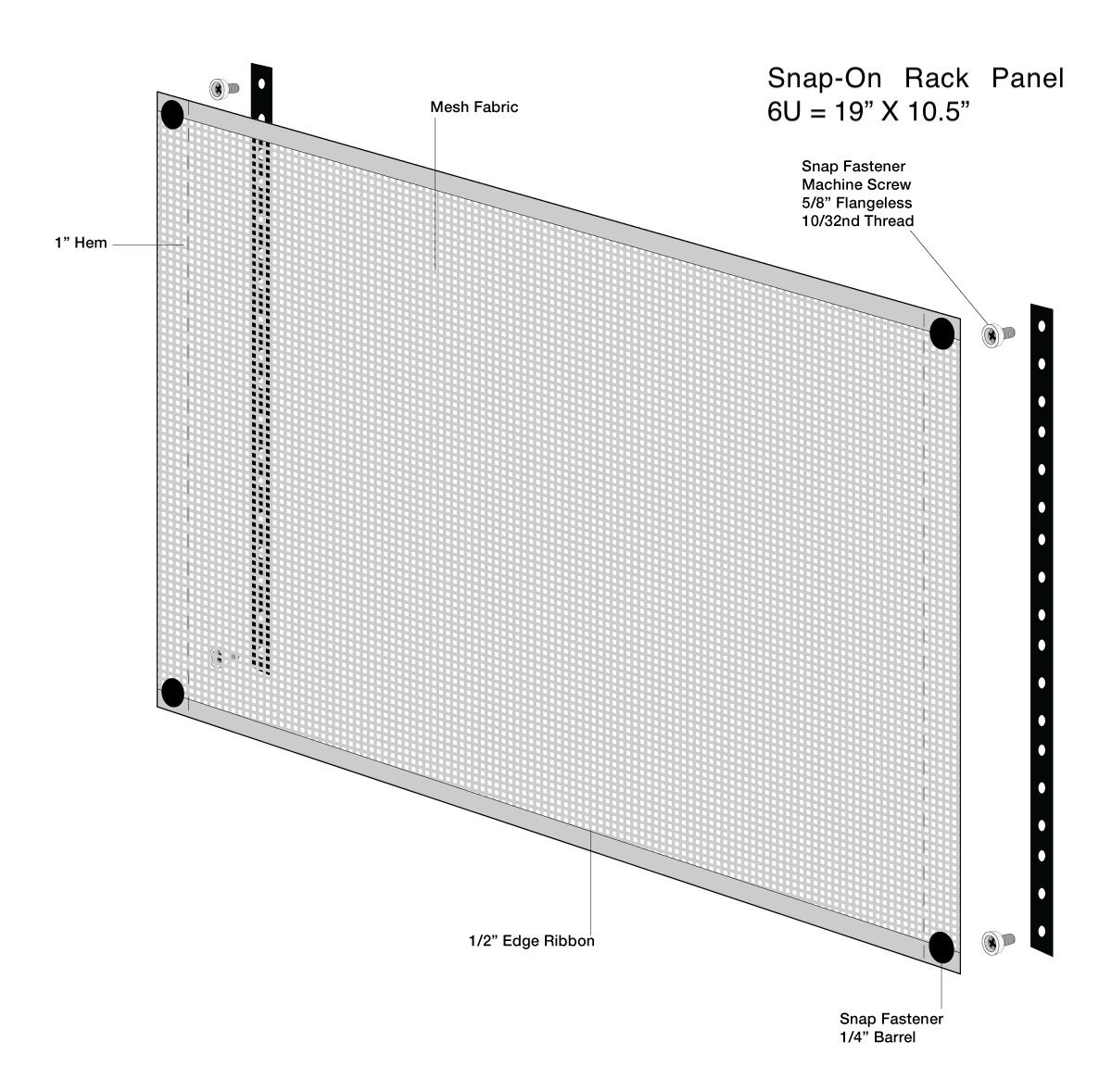 6U Snap-On Rack Panel Ventilation