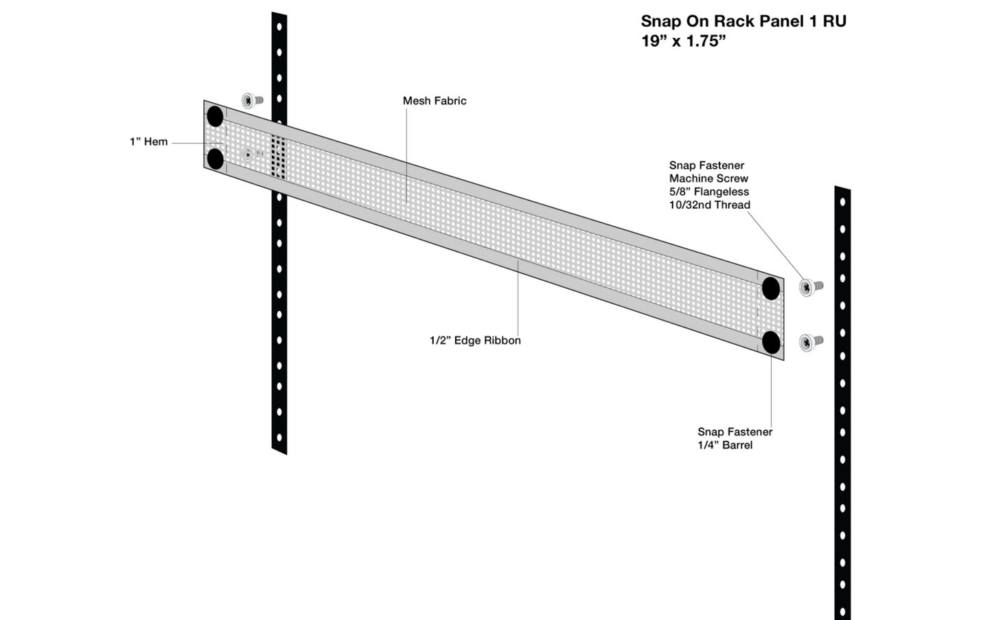 1U Snap-On Rack Panel Ventilation