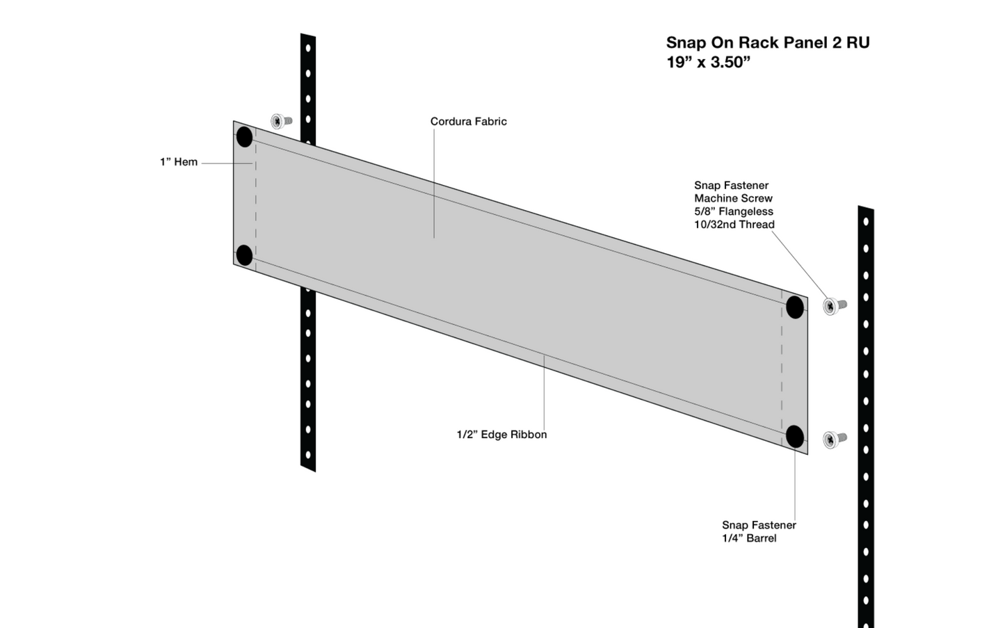 2U Snap-On Rack Panel Blank