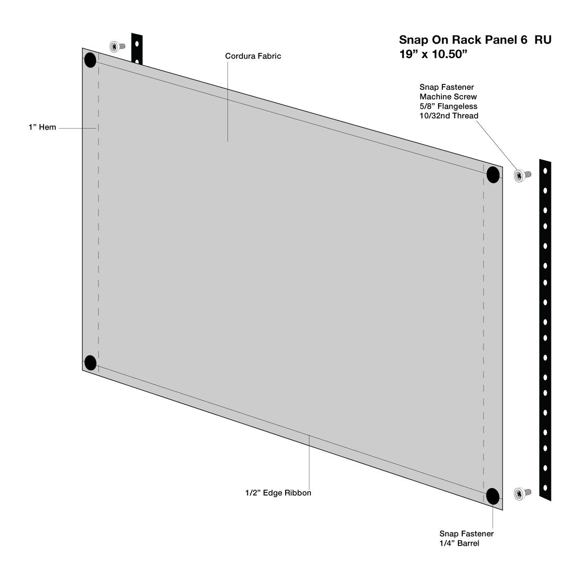 6U Snap-On Rack Panel Solid