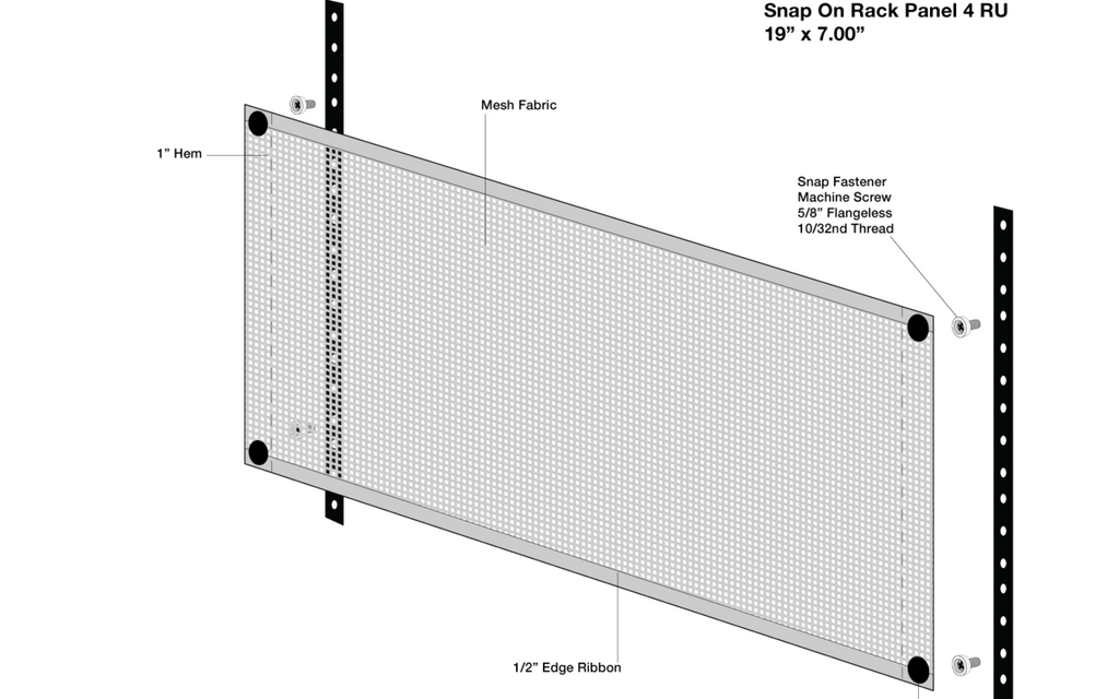 4U Ventilation Snap-On Rack Panel