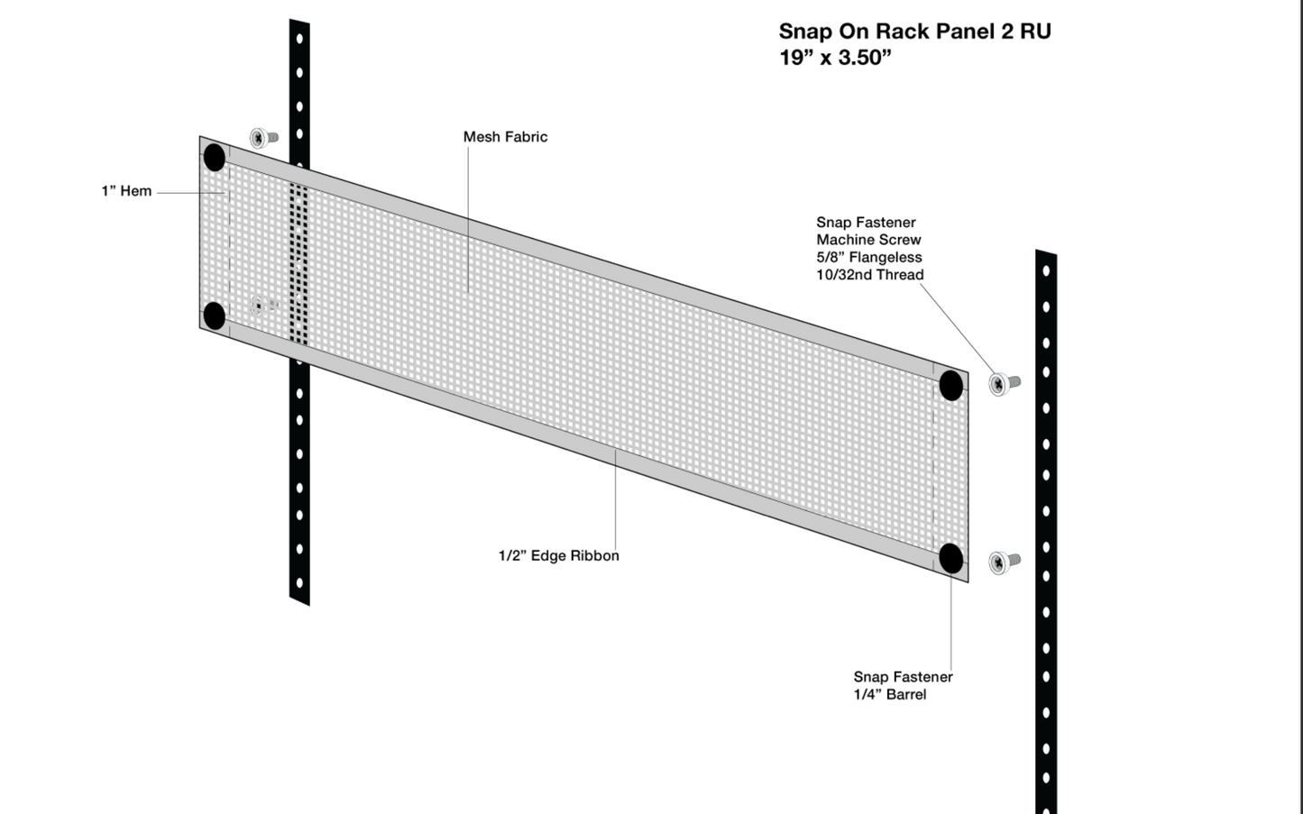 2U Snap-On Rack Panel Ventilation