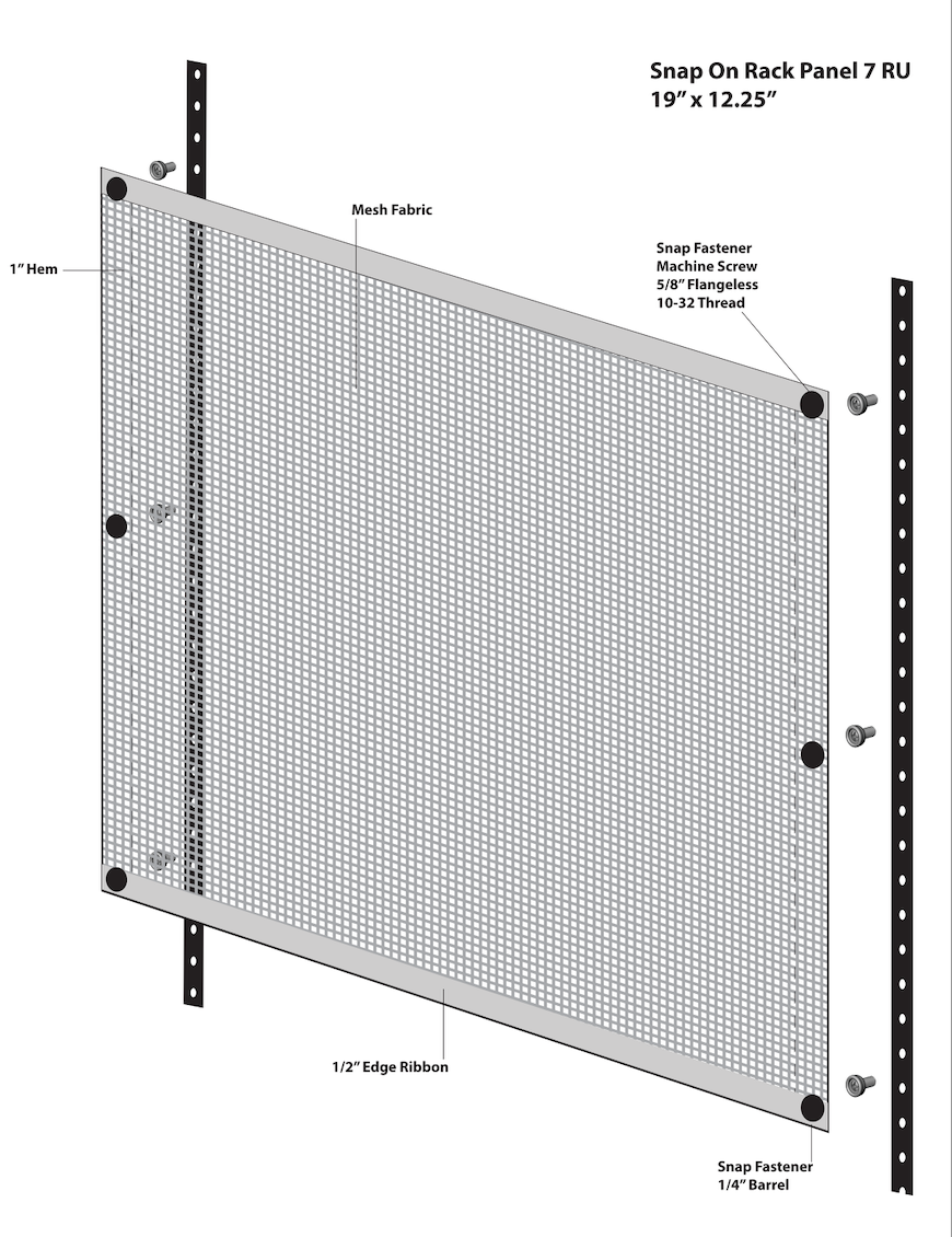 7U Ventilation Snap-On Rack Panel