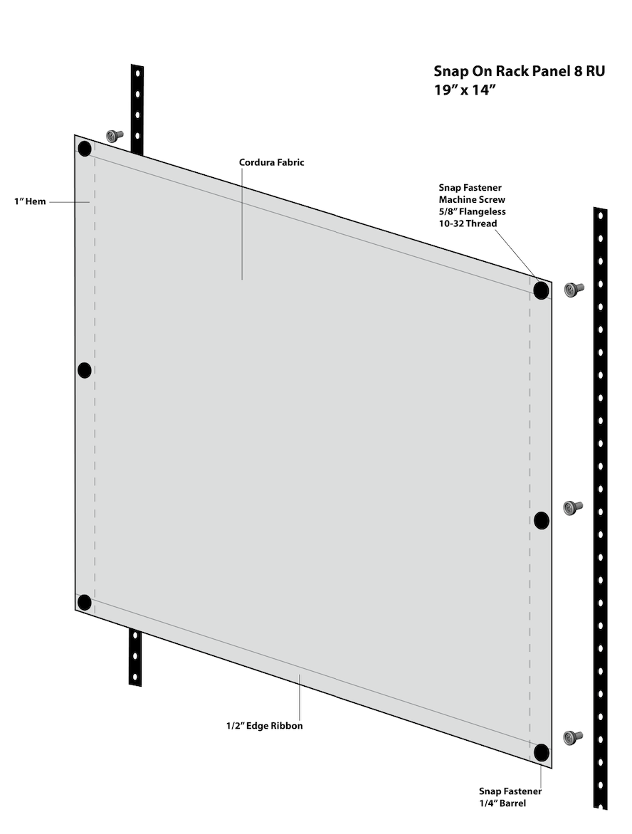 8U- Snap-On Rack Panel Solid