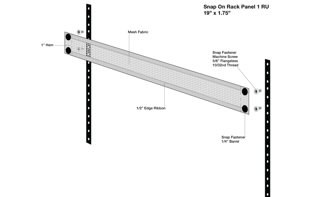 1U Snap-On Rack Panel Solid (2 Pack Bundle)