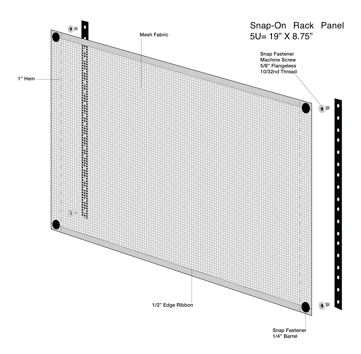 5U Snap-On Rack Panel Ventilation