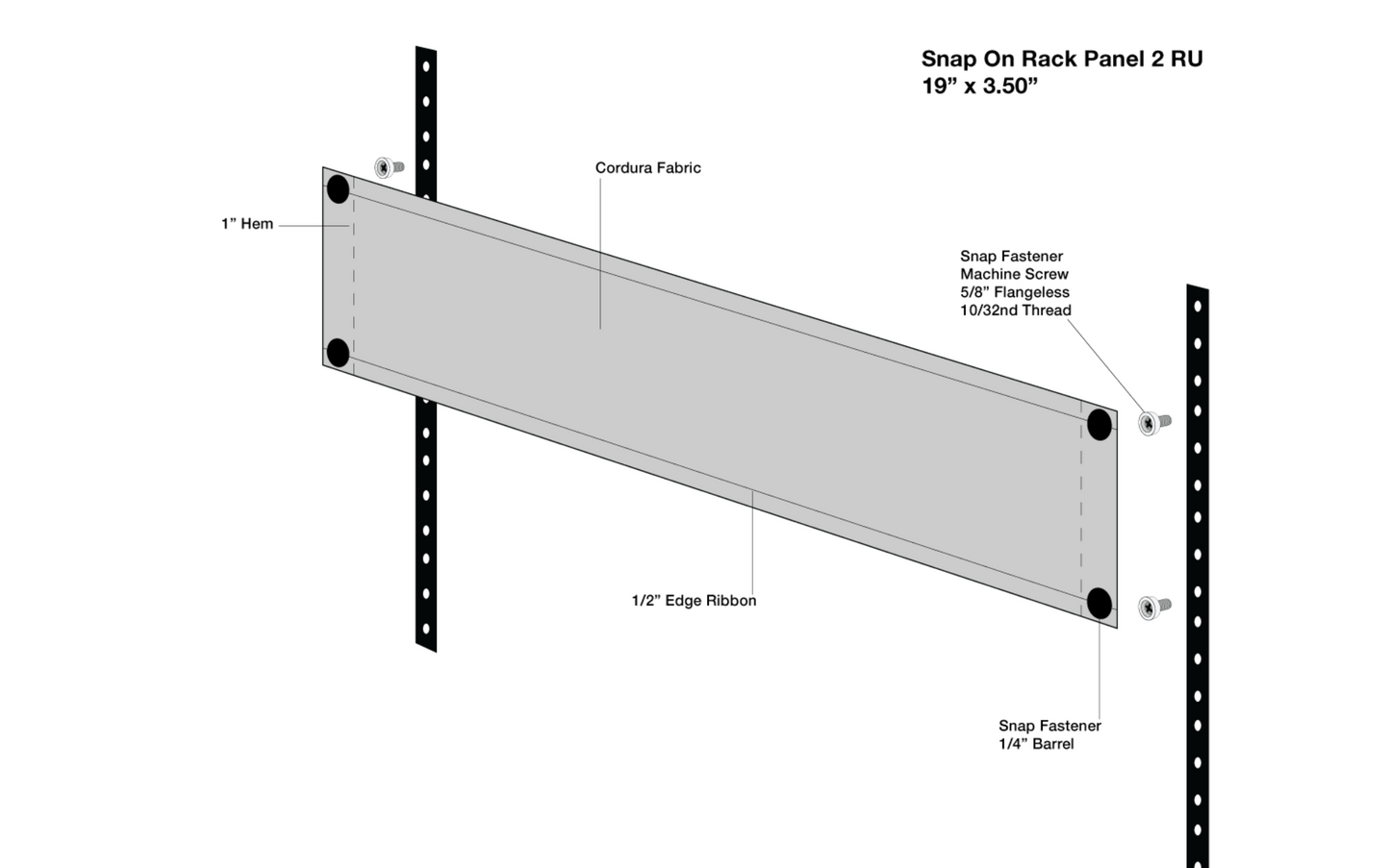 2U Snap-On Rack Panel Solid