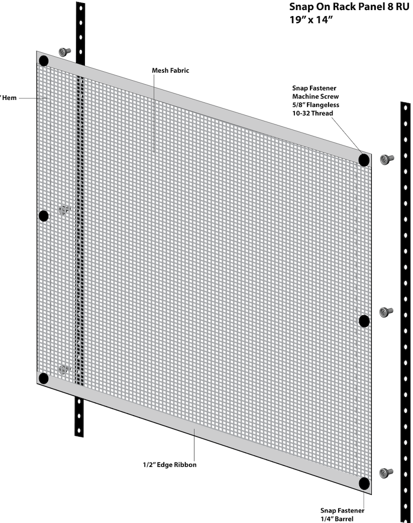 8U Venting Snap-On Rack Panel